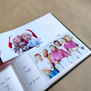 Personalisiertes Leder Fotoalbum mit Ärmeln, Personalisiertes Foto Gästebuch, For4x6 Fotos, Geschenk für Ihn, Geschenk für Sie, Geschenk für Frau, Personalisiertes Geschenk Bild 8