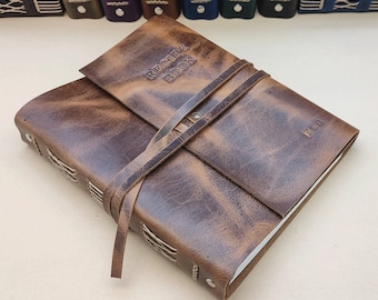 Libro de recetas de cuero personalizado, carpeta de recetas de 3 anillos, libro de cocina familiar, diario de cuero