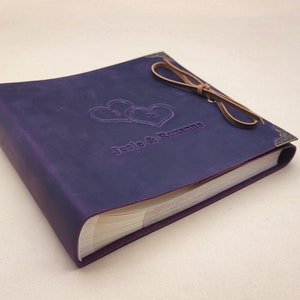 Personalised Leather Photo Album, Custom Photo Book with Sleeves, For 4x6 Photos