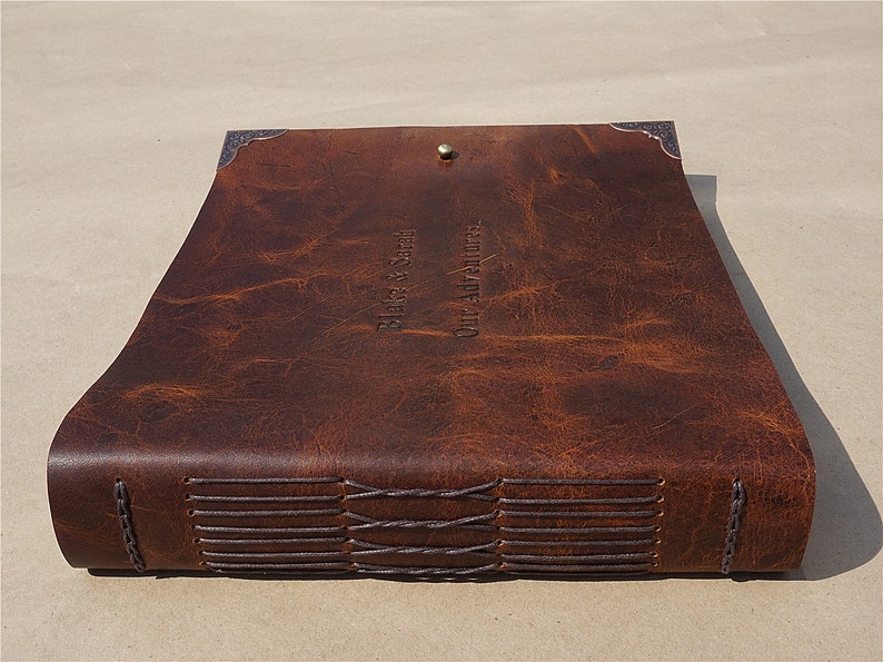 Rustic Leather Photo Album Handmade Photo Album Vintage Etsy