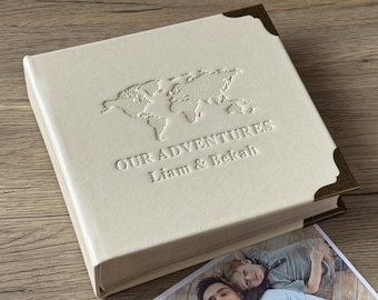 Personalized Leatherette Photo Album, Embossed Travel Book, 4x6/5x7 Photos