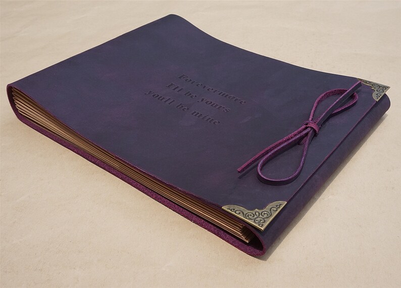 Custom Genuine leather Scrapbook Album Personalized Leather Etsy