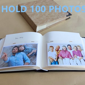 Leatherette Photo Album with sleeves, Hardcover slip in photo book, Photo Guest book, for 100/200/300 4x6 photos image 7