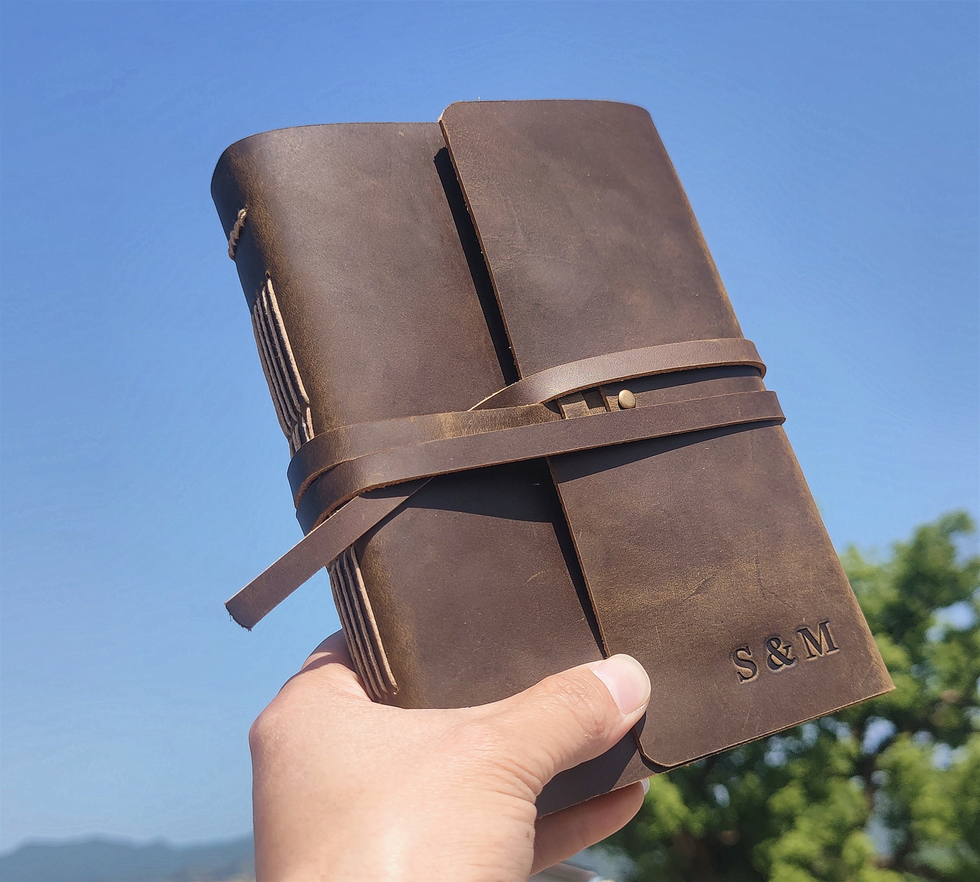 Personalized Leather Journal, Vintage Style Notebook - Etsy