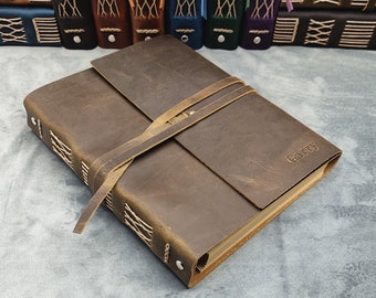 Personalized Leather Journal, Customize Travel Journal Notebook, Ring binder Sketchbook