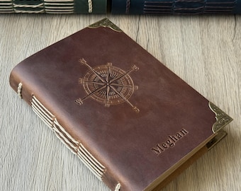 Leather Notebook, Personalised Adventure Journal, Travel Journal, Birthday Gift for Him, Personalized Husband Gifts