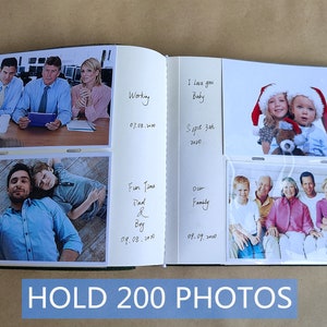 Personalisiertes Leder Fotoalbum mit Ärmeln, Personalisiertes Foto Gästebuch, For4x6 Fotos, Geschenk für Ihn, Geschenk für Sie, Geschenk für Frau, Personalisiertes Geschenk Bild 6