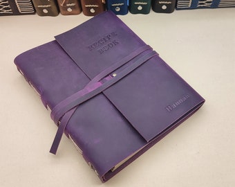 Personalized Leather Recipe Book, 3 Rings Binder