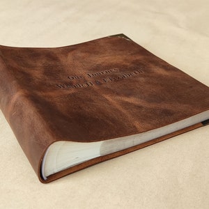 Slip in Photo Album, Personalized Genuine Leather Album, Custom Photo Album with Sleeves, For 100-300 4x6 or 5x7 Photos