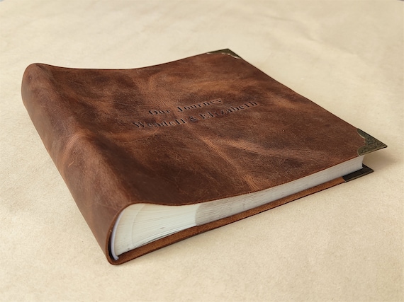 Slip in Photo Album, Personalized Genuine Leather Album, Custom Photo Album  With Sleeves, for 100-300 4x6 or 5x7 Photos 