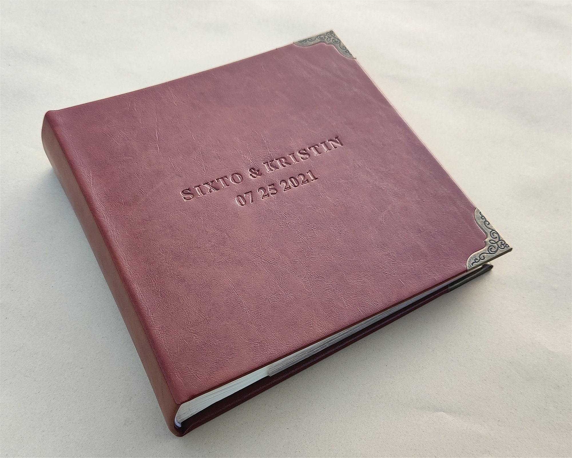 Personalised Photo Album With Sleeves Hardcover Leatherette Etsy