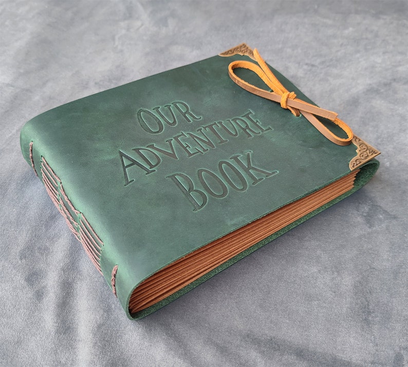 Our Adventure Book, Genuine Leather Photo Album Scrapbook, Personalized Anniversary Gift for Couple, Fantastic Gifts for Her and Him image 2