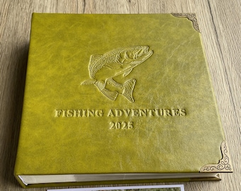 Personalized Photo Album with Sleeves, Fishing & Hunting Memories Scrapbook Album, Fish/deer stamp book, for 100/200/300 4x6 or 5x7 Photos