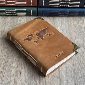 Personalized Leather Journal, Custom Travel Notebook, Adventure Journal, Mans Journal, Birthday gift for him