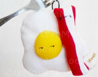 Novelty Mini Eggs Bacon Plushie-Eggs Bacon Plush Accessory- novelty  Food Plushies- Foodie Gifts-Kawaii - fun phone mascot