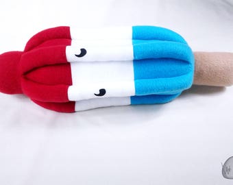 Nieuwigheid Amerikaanse ijslolly pluche, Patriottische pluche, Rood Witte en blauwe ijslolly, Patriottische Ijslolly, ijslolly pluche, bombsicle plushie,