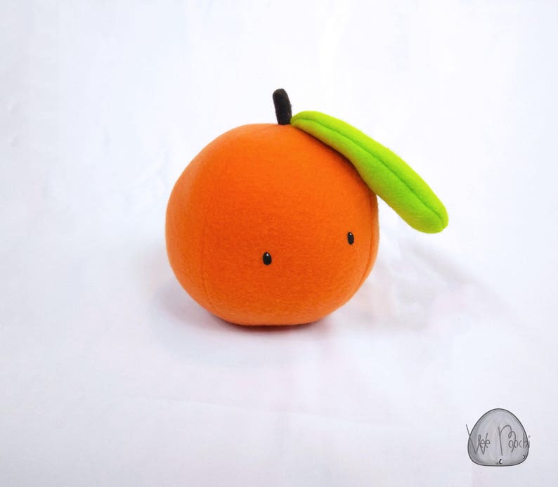 Novelty Orange plush, plush orange, fruit plush, orange, green, plush image 3