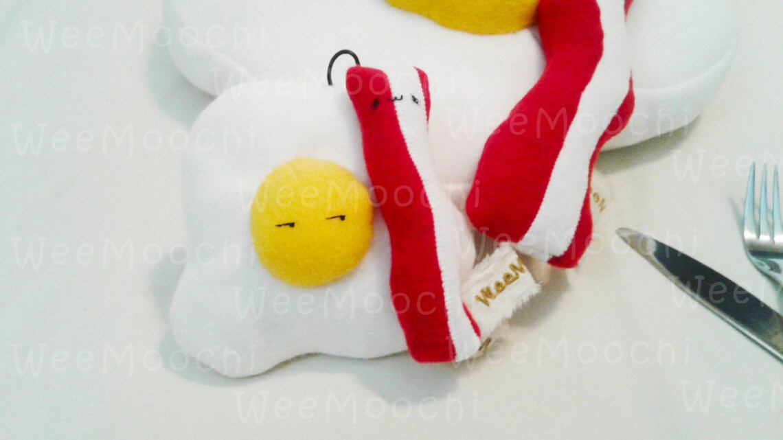 Novelty Mini Eggs Bacon Plushieeggs Bacon Plush Accessory Etsy