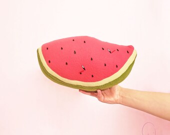 Novelty Watermelon Plush, Fruit pillow, Kitchen decor, Fruit, Pillow, Gift,  Home Decor, Pillow, Watermelon, green, pink, fruit plushie