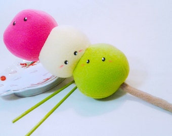 Nieuwigheid kussen, dango plushie-kawaii Dongo pluche-voedsel-voedsel plushie-Foodies-Gifts-Japans-Japan-Stuffies-gevulde voedsel-cute-kawaii