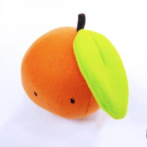 Novelty Orange plush, plush orange, fruit plush, orange, green, plush image 5