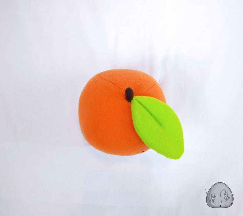 Novelty Orange plush, plush orange, fruit plush, orange, green, plush image 4