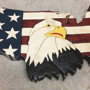 USA Eagle with Flag Military gift image 2