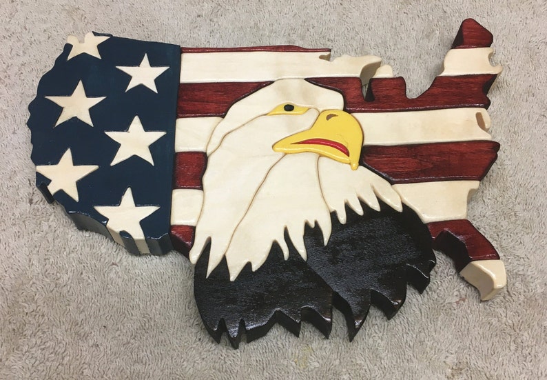 USA Eagle with Flag Military gift image 2