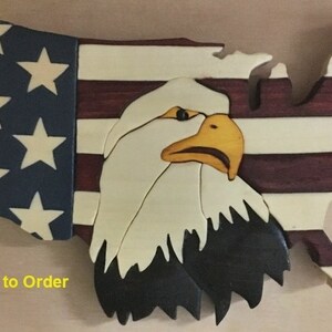 USA Eagle with Flag Military gift image 1