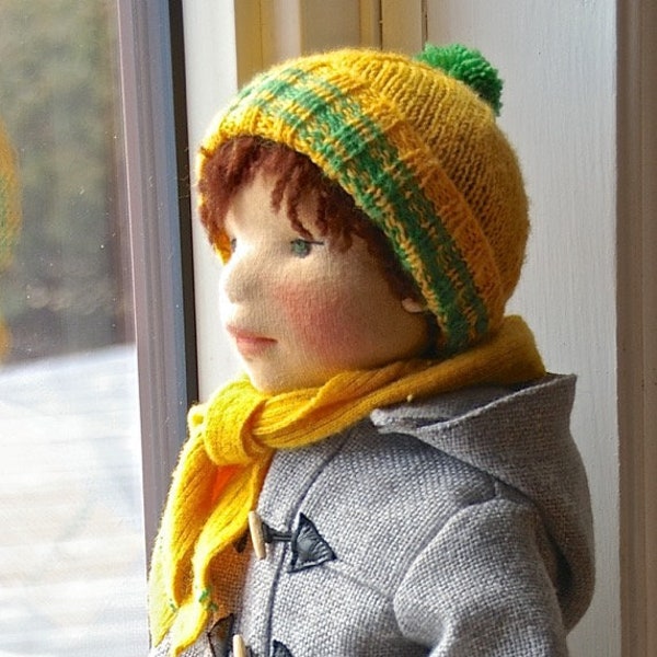 Nico - Unique 16" Felted Fabric Waldorf inspired Doll