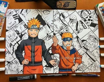 Kid - Teen Naruto Uzumaki Collage PRINT A4