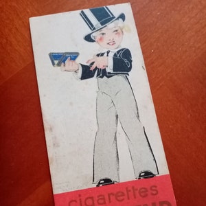 Carte à collectionner pour cigarettes Balto, France 1930 Haut de forme homme bien habillé et cow-boy fumeur