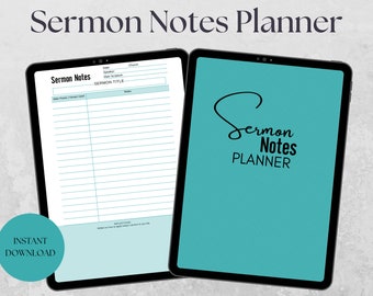 Digital Church Journal, Sermon Notes Planner, Printable Church Notes Download,Christian Notes, Digital Church Pages,Goodnotes Sermon Journal