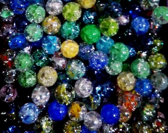 Fried Marbles 10 Collectible Cracked Cats Eye Marbles 0078