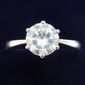 Stunning art deco platinum 1.44ct diamond solitaire vintage antique engagement ring