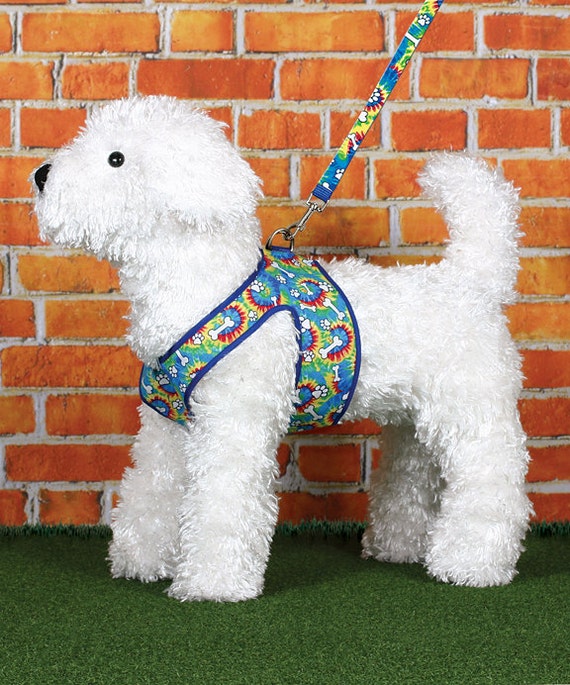 Tie Dye Doggy Dog Harness and Leash Set Etsy