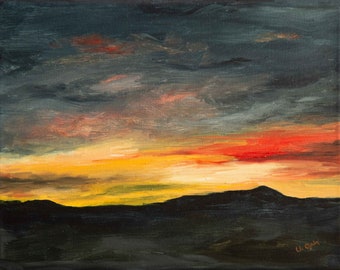 sunset, mountains, evening walk, view, sunset colors, landscape, nature, gift for many occasions, birthday, father's day, mother's day