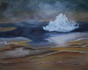 Yellowstone National Park / Nature / Original / Oil / Crystal Flower / free shipping