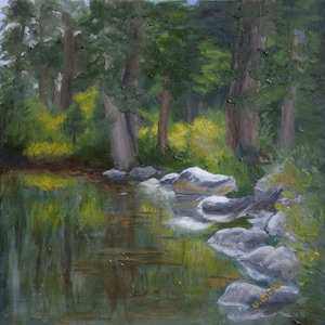 Granite Lake / Lake Tahoe / ORIGINAL / Landscape Painting / Fine Art / Outdoors / Hiking / Nature / Forest / Peace / Vacation / Wall Decor