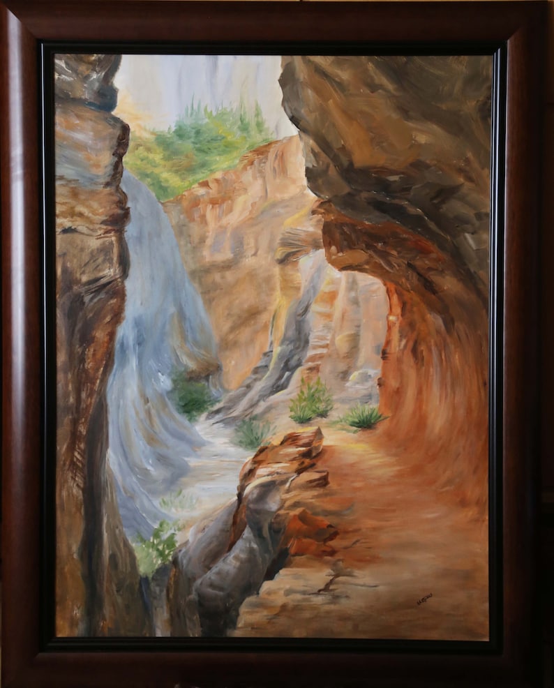 Zion, National Park, Landscape, Oil Painting, Original, Wall Art, Decoration, Works of Wind and