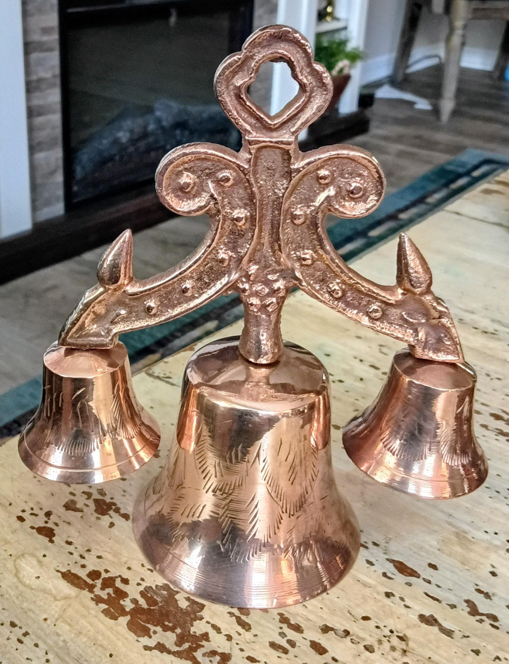 メタル教会ベル付き　ペルー製　銅製　ビンテージ Copper Church Bell - Etsy