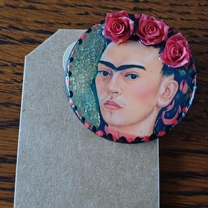 Frida Kahlo brooch, sunnymixedmedia