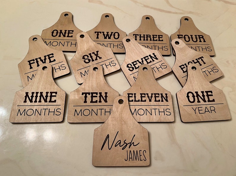 Cattle Tag Monthly Milestones, Digital Download! SVG,AI,PDF! - Etsy