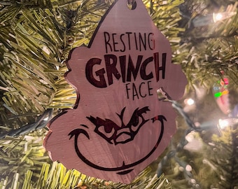 Grinch visage au repos SVG fichier découpé au laser en téléchargement numérique