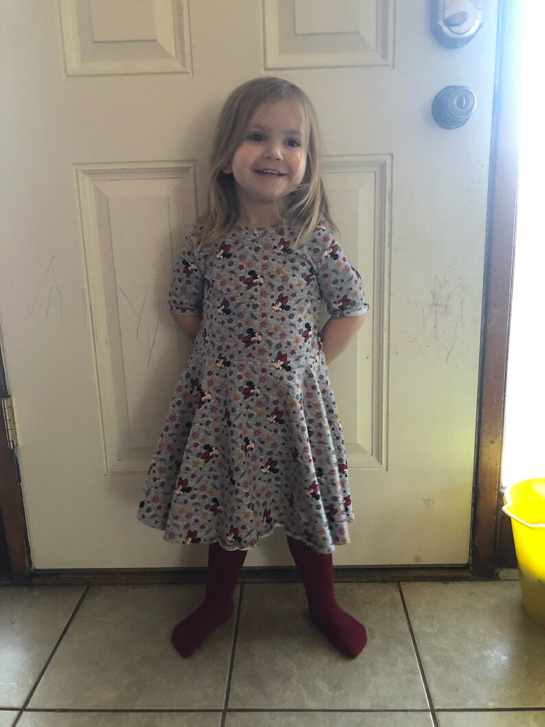 Minnie Mouse modest comfortable play dress for girls Minnie Mouse with flowers