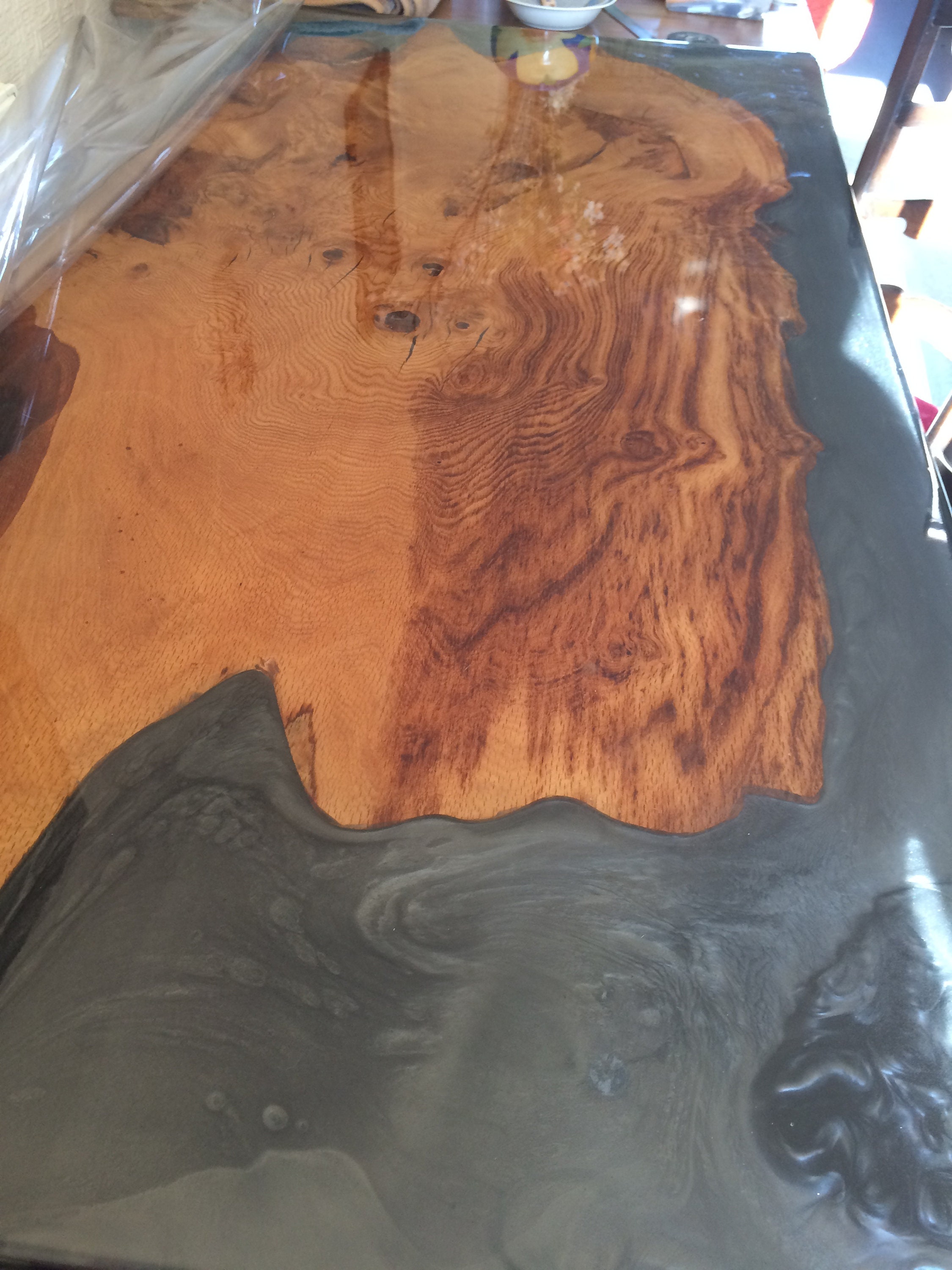 Diningtable/live Edge/epoxy Resin/liquid Glass Etsy Australia