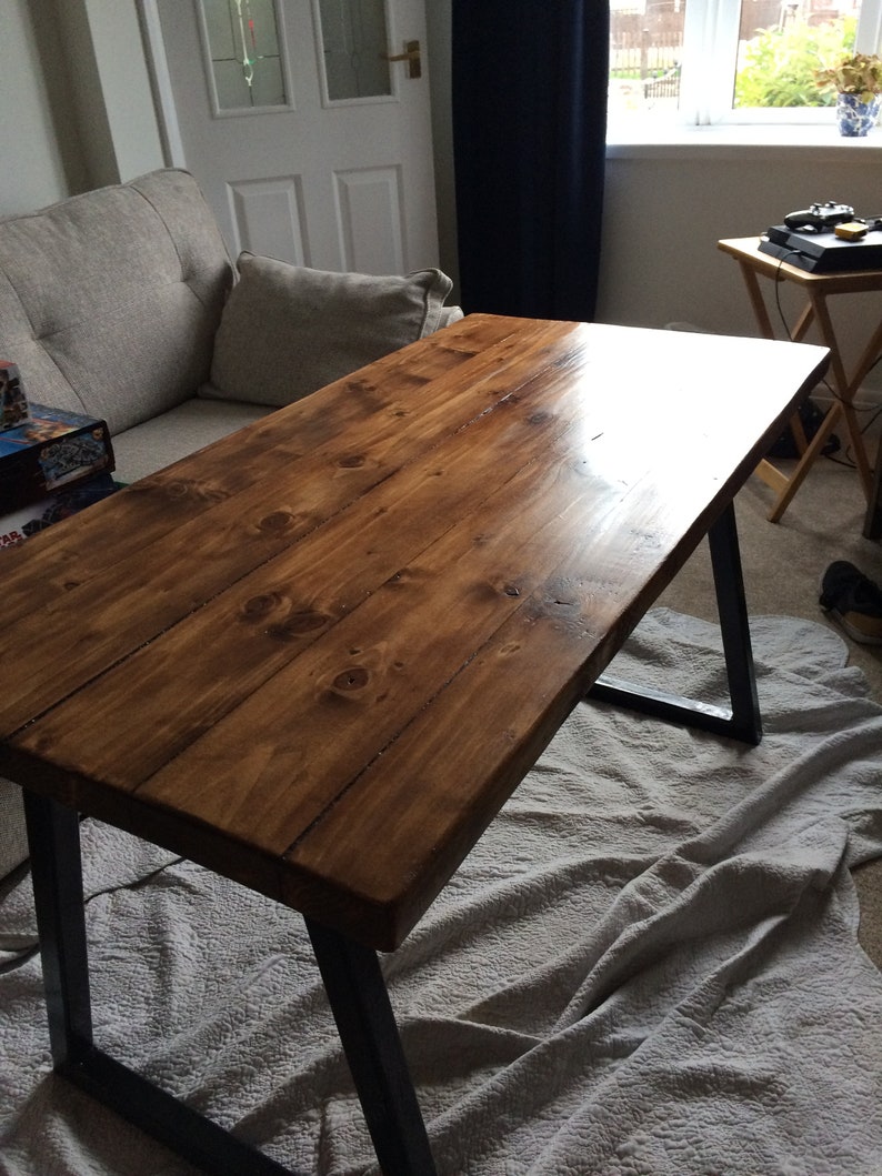 Computer Desk Office Industrial Solid Wood Bespoke Reclaimed Steel Custom Retro Workstation