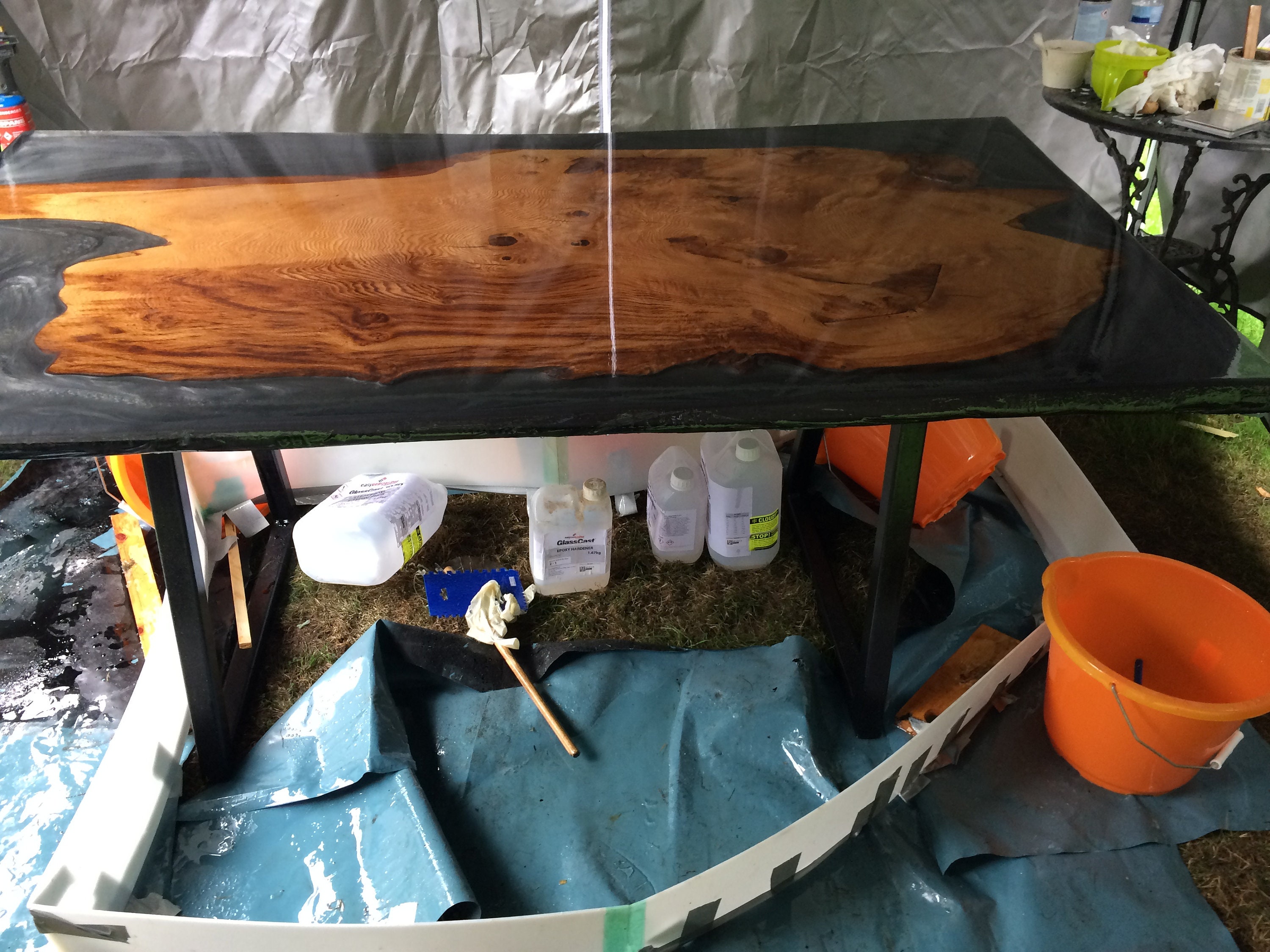 Diningtable/live Edge/epoxy Resin/liquid Glass Etsy Australia