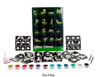 Zoo Party, Glitzertattoo Set