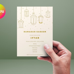 Iftar Invitation Template, Ramadan Card, Ramadan Kareem, Printable iftar invitation, digital invitation, Ramadan Invitation, Eid Invite